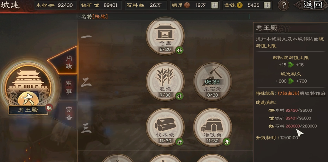 三国志战略版开荒城建先升什么