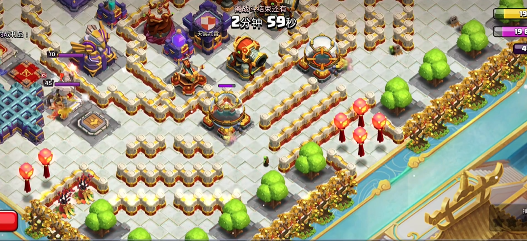 部落冲突怎么准确扔雷电